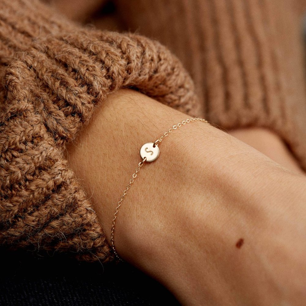 Minimalist Initial Letter Boho Bracelet/Anklet - Picture 2 of 8